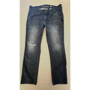 Guess Jeans Mens 36 Brit Rocker Slim Tapered Leg Straight Blue Stretch 29 Inseam